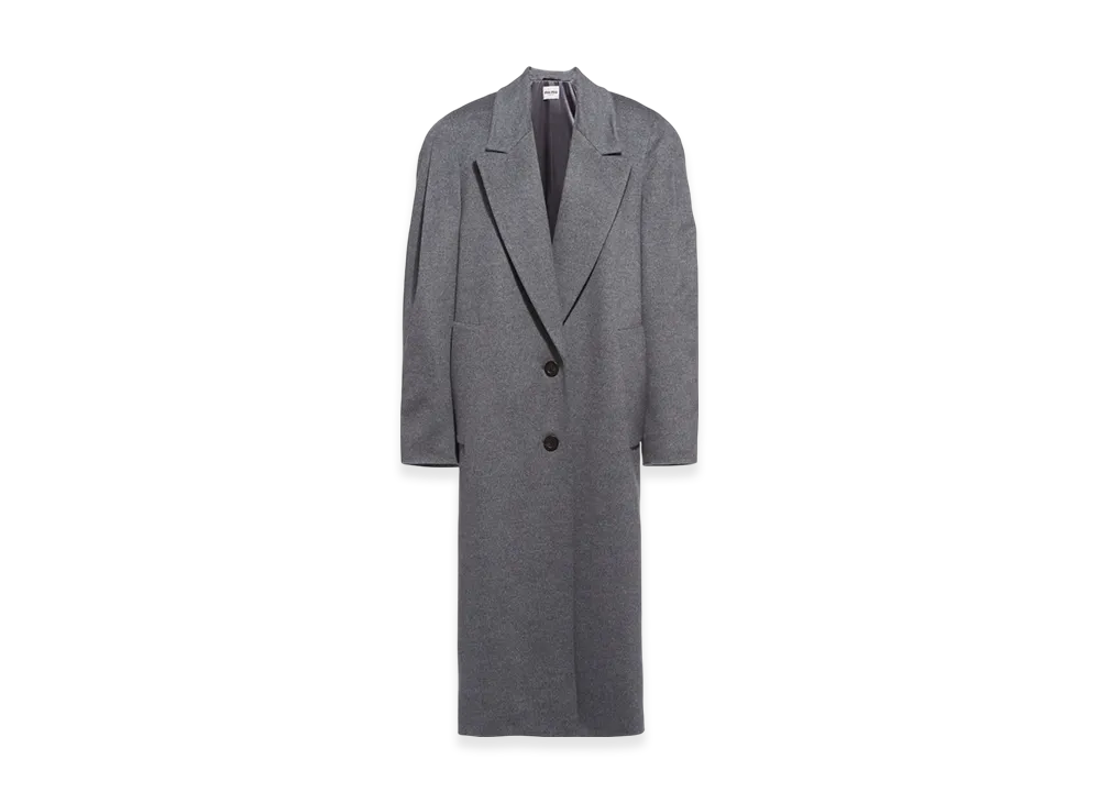 MIU MIU Women's Single Breasted Velour Coat "Grey"