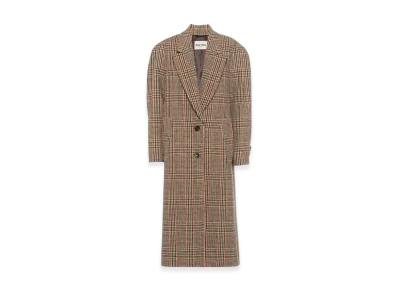 MIU MIU Women's Oversized Plaid Coat "Rust"