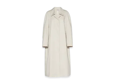 MIU MIU Women's Single Breasted Gabardine Coat "Limestone"