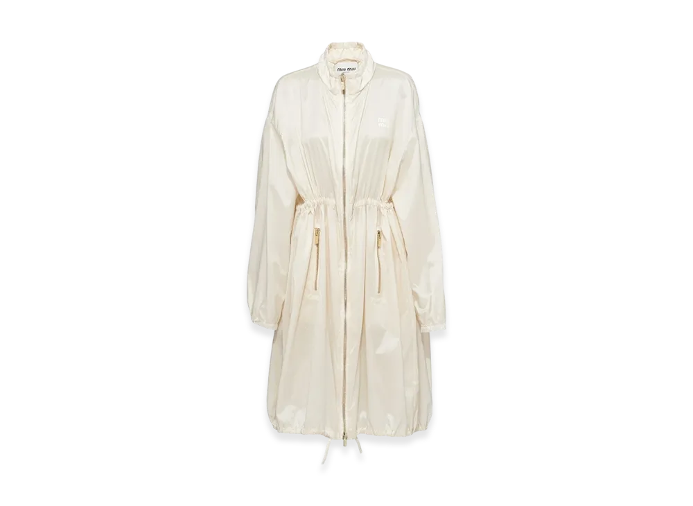 MIU MIU Women's Technical Silk Coat "Ivory"