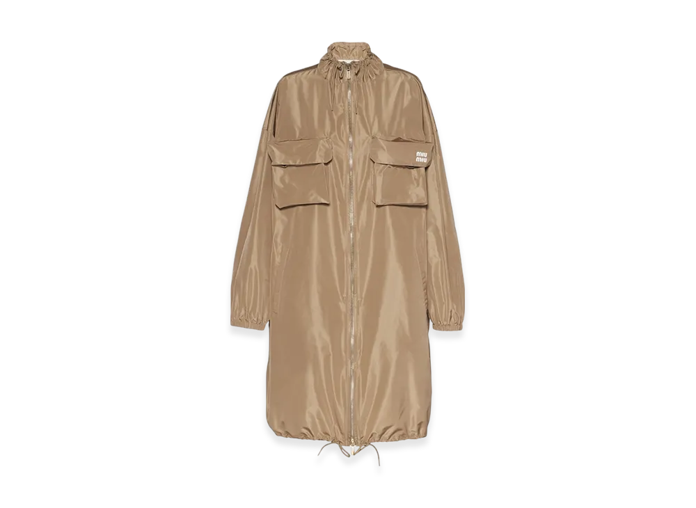 MIU MIU Women's Technical Fabric Parka "Clay Grey"