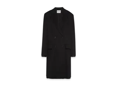 MIU MIU Women's Double Breasted Velour Coat "Black"