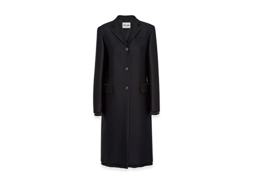 MIU MIU Women's Single Breasted Radzimir Coat "Black"