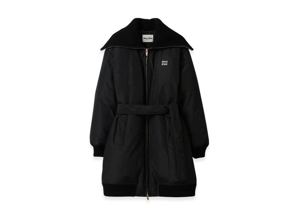 MIU MIU Women's Technical Fabric Down Coat "Black"