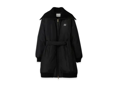 MIU MIU Women's Technical Fabric Down Coat "Black"