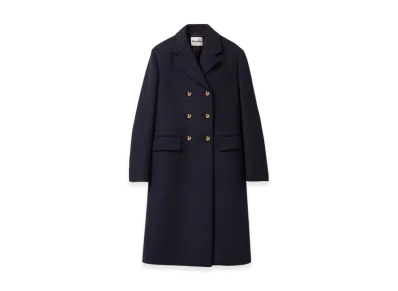 MIU MIU Women's Double-Breasted Cloth Coat "Navy"