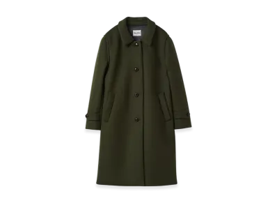 MIU MIU Women's Single Breasted Loden Cloth Coat "Loden Green"