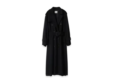 MIU MIU Women's Double Breasted Velour Coat "Black"