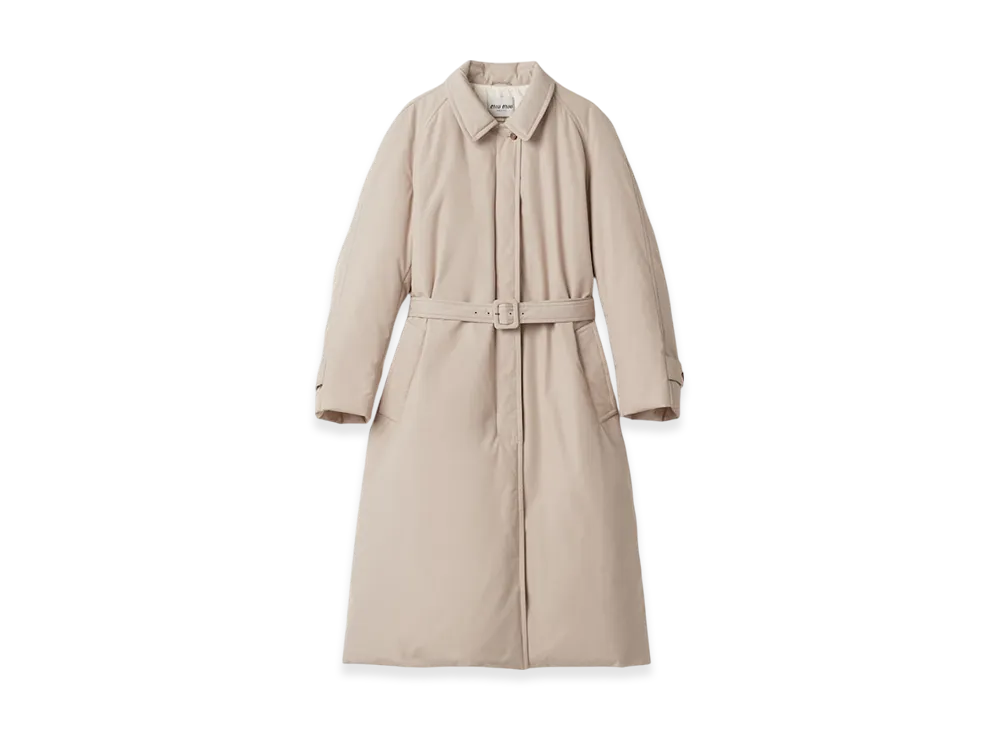 MIU MIU Women's Panama Cotton Down Coat "Limestone"