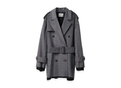 MIU MIU Women's Double Breasted Velour Coat "Grey"