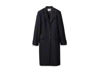 MIU MIU Women's Single-Breasted Pinstripe Coat "Blue"