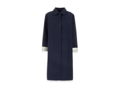 MIU MIU Women's Cotton Trench Coat "Navy Blue"