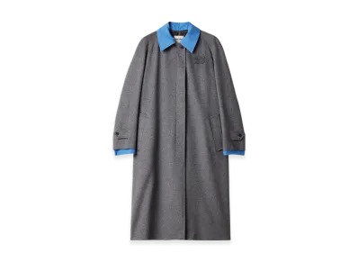 MIU MIU Single-Breasted Velour Coat "Grey"