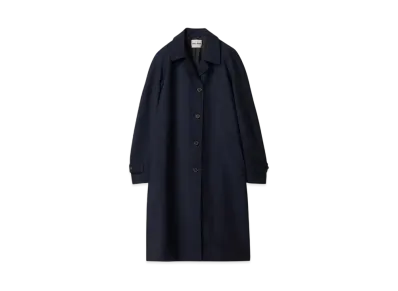 MIUMIU Women's Single-Breasted Kid Mohair Coat "Navy"