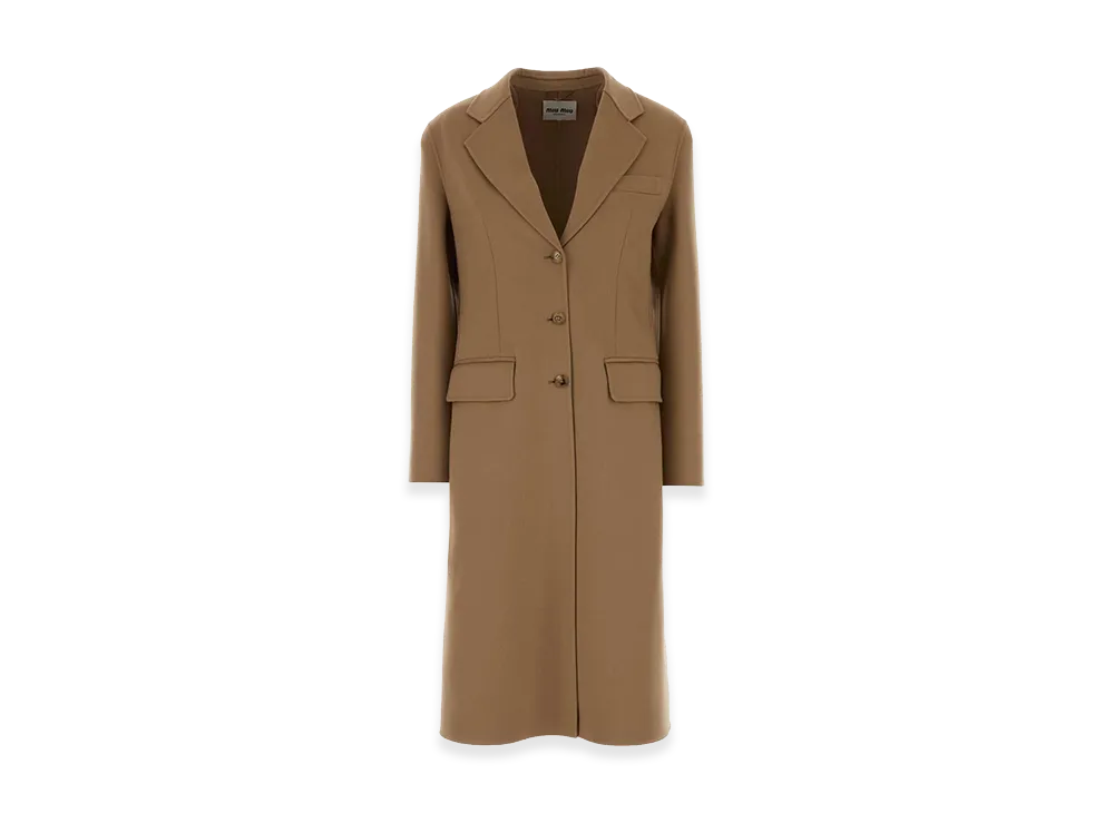 MIU MIU Women's Wool Blend Coat "Camel"