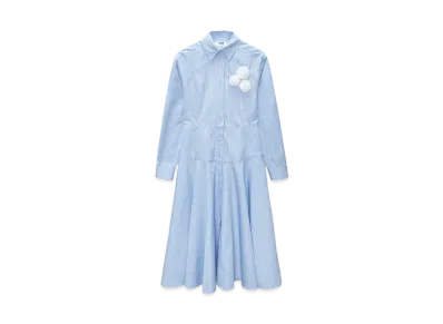 MSGM Poplin Striped Shirt Dress "Blue"