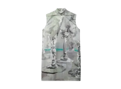 MSGM Short Dress With Glasses Print "Gray"