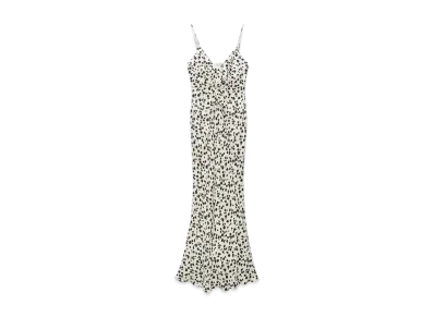 MSGM Viscose Slip Dress With Knotted Waist "White"