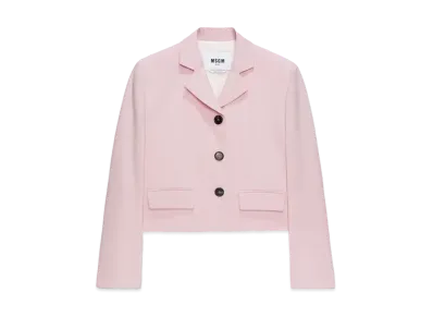 MSGM Pink Virgin Wool Boxy Jacket "Pink"
