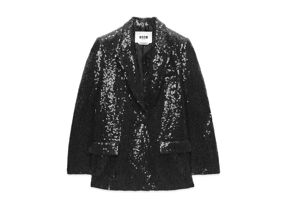 MSGM Sequined Fabric Jacket "Black"