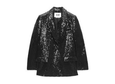 MSGM Sequined Fabric Jacket "Black"