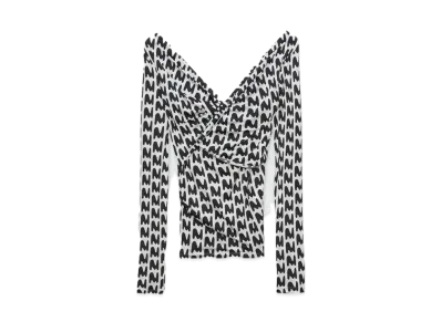 MSGM TheMwave Stretch Fabric Draped Shirt "Black"