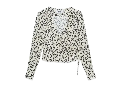 MSGM Fluid Viscose Print Blouse "White"