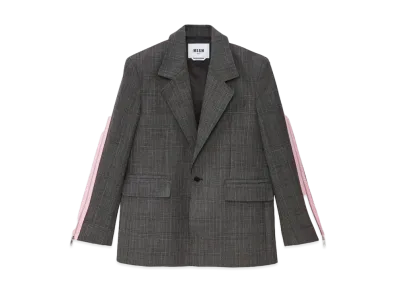 MSGM Tailoring Wool Prince Of Wales Jacket "Gray"