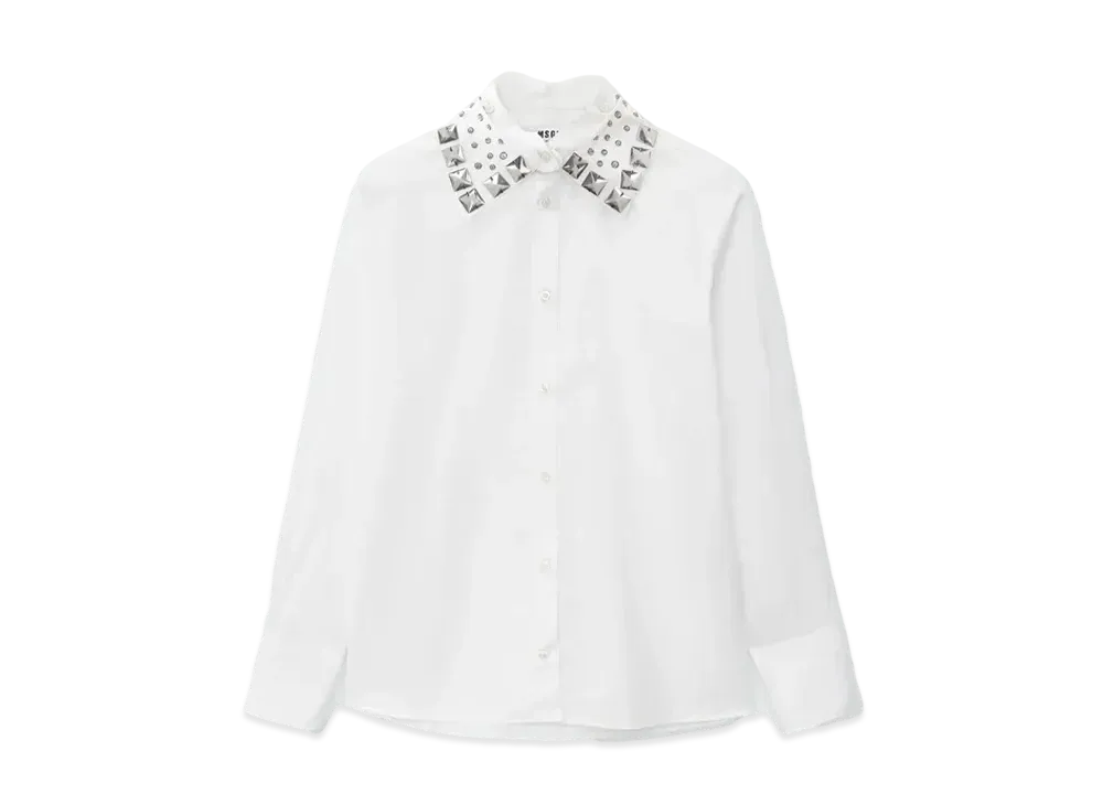 MSGM Poplin Shirt With Removable Collar "White"