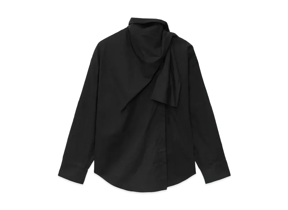 MSGM Poplin Shirt With Sashed Collar "Black"