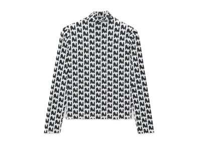 MSGM Stretch Fabric Shirt With Themwave Motif "Black"