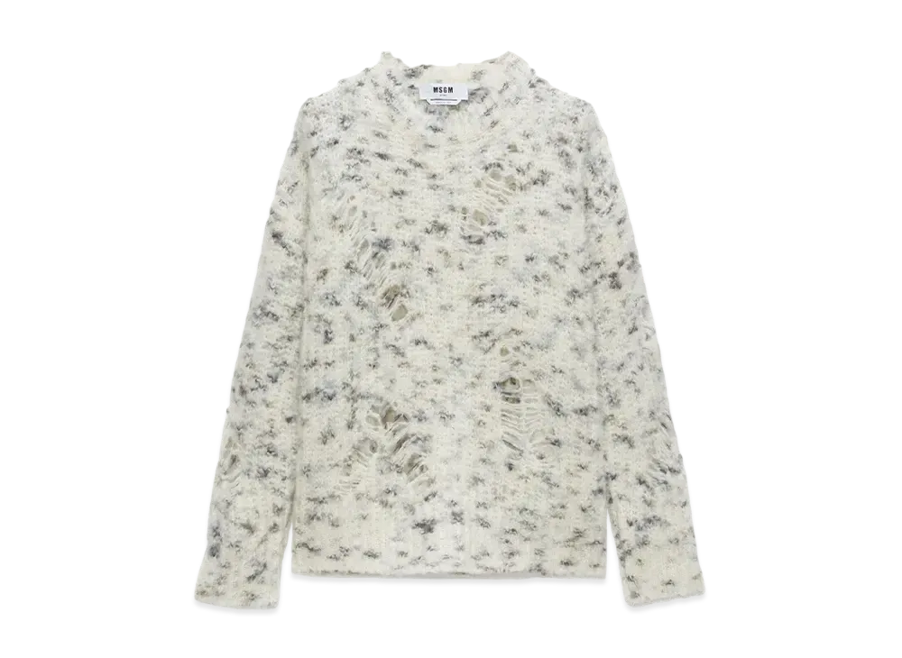 MSGM Beige Alpaca And Wool Sweater "White"