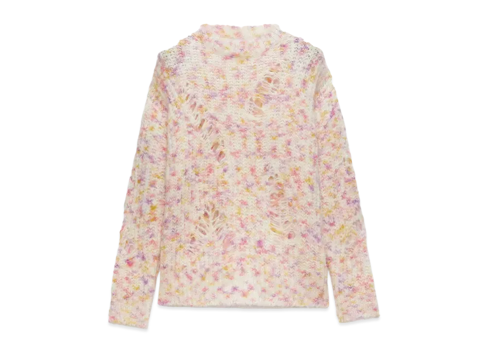 MSGM Cream Alpaca And Wool Sweater "Pink"