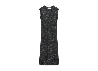 MSGM Glitter Knit Midi Dress "Black"