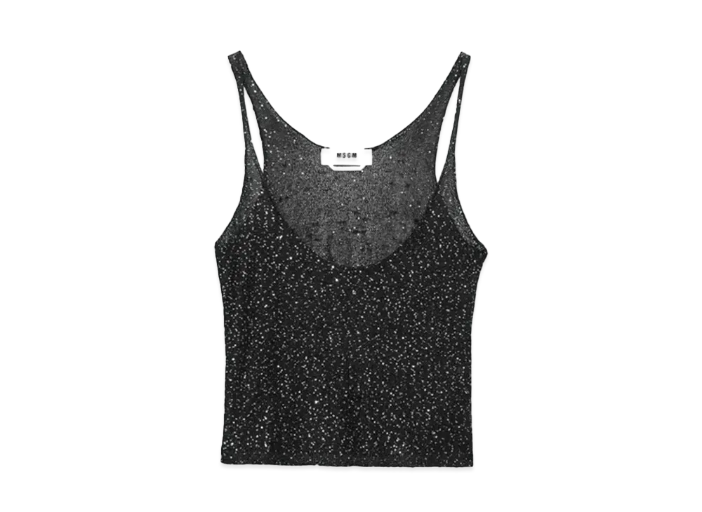MSGM Glitter Tank Top Shirt "Black"
