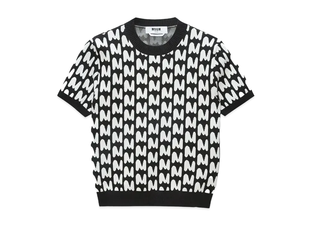 MSGM Jacquard "Themwave" Shirt "Black"