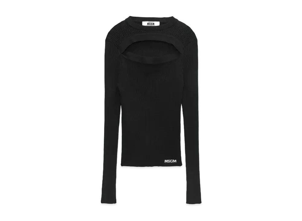 MSGM Ribbed Viscose Shirt "Black"