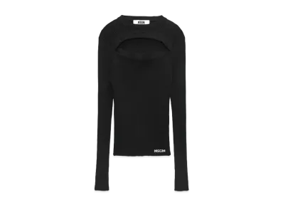 MSGM Ribbed Viscose Shirt "Black"