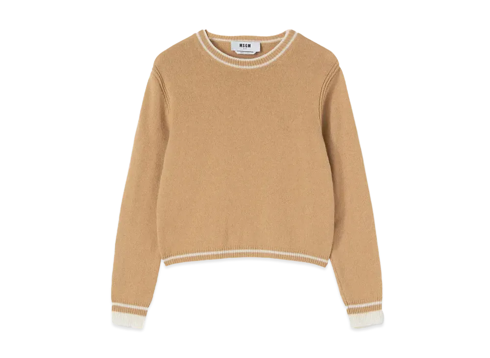 MSGM Signature Cashemre Blend Sweater "Brown"