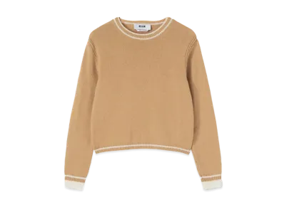 MSGM Signature Cashemre Blend Sweater "Brown"