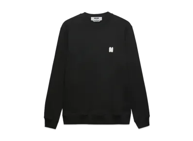 MSGM Cream Jersey Sweatshirt With "Themwave" Patch "Black"