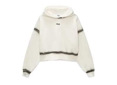 MSGM Jersey Sweatshirt With Spray-Effect Stitching "White"