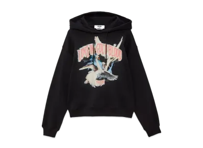 MSGM Jersey Sweatshirt With Graphic Print "Black"