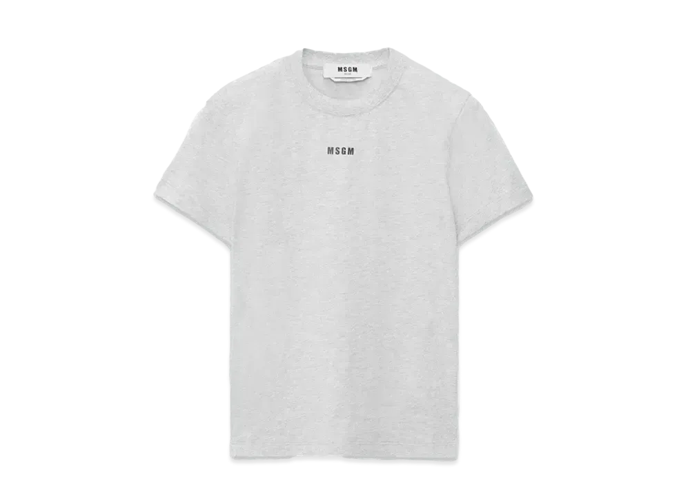 MSGM Cotton T-Shirt With Micro Logo "Gray"
