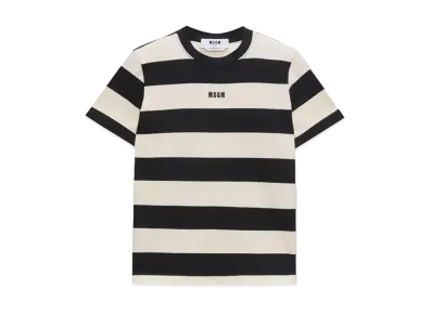 MSGM Jersey T-Shirt With Embroidered Micro Logo "Black"