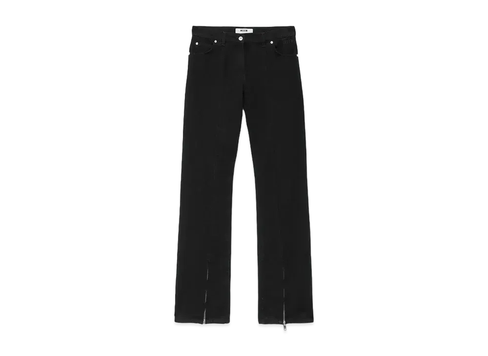 MSGM Denim Pants With Zipper "Black"