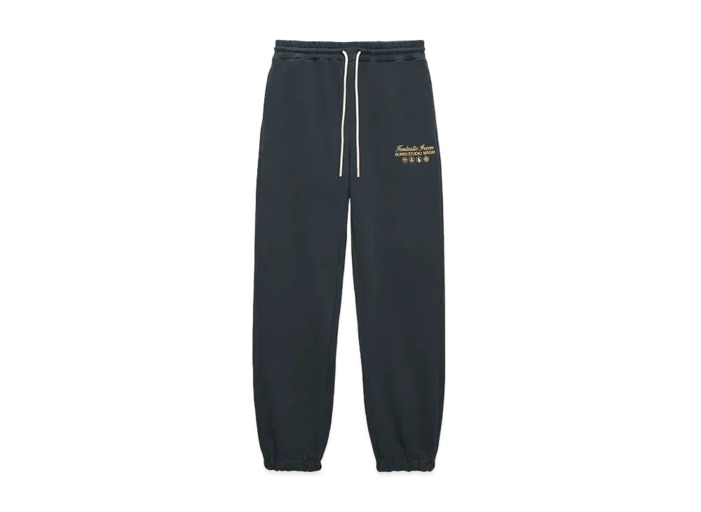 MSGM Organic Cotton Fantastic Green Burro Studio Pants "Navy Blue"