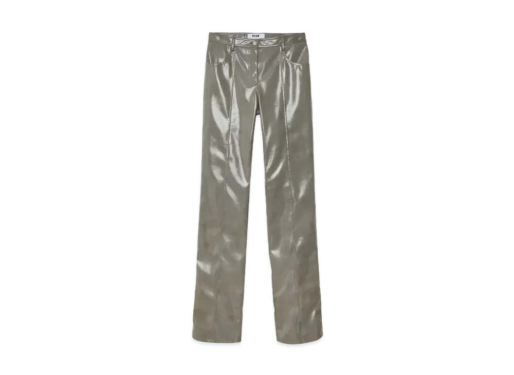 MSGM Petent Leather Pants "Gray"