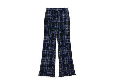 MSGM Tweed Maxi Check Pants "Blue"
