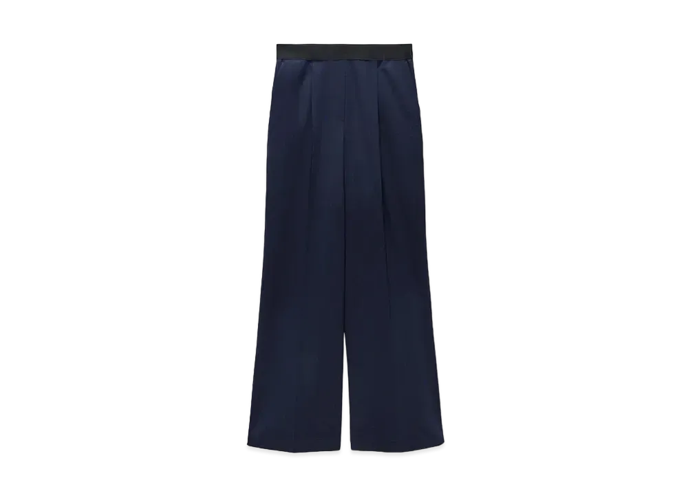 MSGM Wool Palazzo Pants With Pleats "Black"